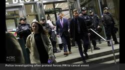 Pro-Palestinian protest forces cancellation of Trudeau, Meloni event News Clip