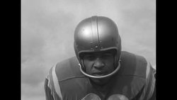 Members of 1955 All-American college football team in US: guard Hardiman Cureton of UCLA Bruins and tackle Forrest Gregg of SMU Mustangs News Clip