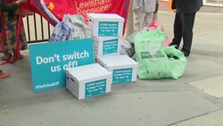 TV licence fee protest News Clip