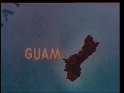 View of Guam from the sea, village and native, supplies stores, trucks, airfields and US tent camp, US army Pacific War, 1945 Stock Footage