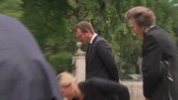 UK: Royal Family meet well-wishers at Balmoral after attending service in memory of Queen Elizabeth II at Crathie Kirk. News Clip