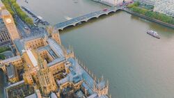 London's Towering Icon: Drone Captures Big Ben's Majesty Stock Footage