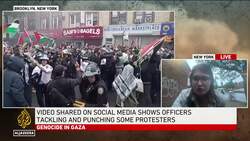 Police beat and arrest pro-Palestinian protesters in New York News Clip