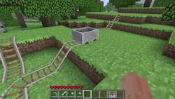 Minecraft Tutorial: How to Build a Minecraft Minecart Track Instructional Video