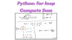 Python Lesson25: for-loop to compute Sum Instructional Video