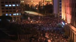 CLEAN : Protesters rally in Lebanese capital for third night News Clip