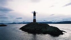 Lighthouse At The End Of The World, In Ushuaia, Beagle Channel, Argentina. Stock Footage