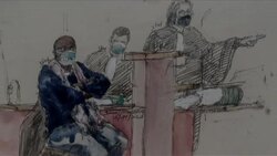 CLEAN : Rwanda genocide: courtroom sketch of ex-hotel driver on first day of trial News Clip