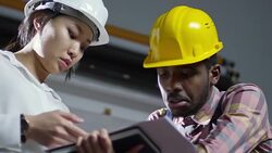 Engineers Shaking Hands at Construction Site Stock Footage