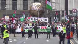Crowds gather for Palestinian solidarity protest in Dublin News Clip