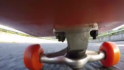 Under skateboard  POV - People skating on a highway road. Stock Footage