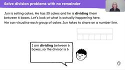 Solve division problems involving sharing, including those with remainders Instructional Video