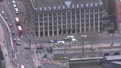 Parliament Square Women's Protest Aerials News Clip