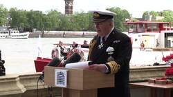 Ceremony alongside Thames commemorates Mayflower's return News Clip