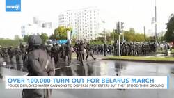 Over 100,000 Turn Out For Belarus March In 9th Straight Week News Clip