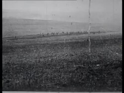 US troops advancing under artillery fire, Meuse, France, 1918 Stock Footage