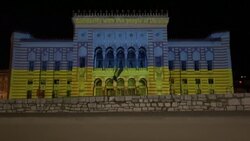 CLEAN : Sarajevo sends a message of solidarity to Ukraine News Clip