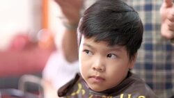 Haircut little girl Stock Footage