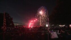 Fireworks light up sky above Eisenhower Park in Fourth of July celebration News Clip