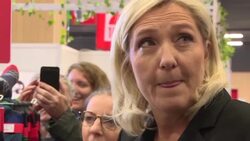 CLEAN : Far right leader Le Pen visits Made in France trade show in Paris News Clip
