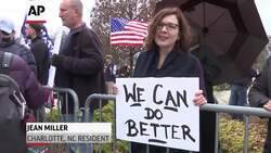 North Carolina residents rally outside Trump event Instructional Video