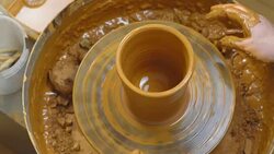 the product on the Potter's wheel Stock Footage