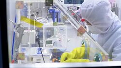 Scientist working at the laboratory Stock Footage
