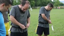 Amateurs playing american football Stock Footage