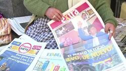 VOICED : Evo Morales interpreta su truinfo News Clip