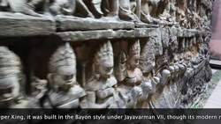Cambodia, Angkor terrace of the Leper King Stock Footage