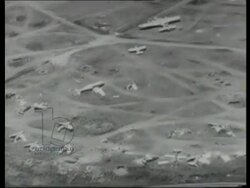 Damage to Henderson Field, US casualties and field hospital, US soldiers cooking and eating at camp. Guadalcanal Campaign, 1942 Stock Footage