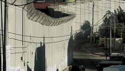 Sequence of shots showing the Israeli West Bank barrier Stock Footage