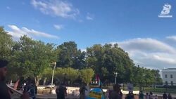 Military veteran detained after burning American flag in protest at Trump's executive order Instructional Video