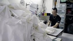 Working with Sewing Machine. Fashion Designer Stock Footage