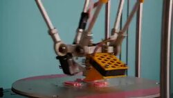 3D Print processing on delta construction 3d printer time lapse Stock Footage