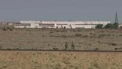 Preparations for Soyuz Rocket Launch from Kazakhstan News Clip