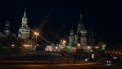 St Basil cathedral and Moscow Kremlin. Stock Footage