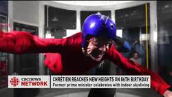 Chrétien goes indoor skydiving to mark 86th birthday News Clip