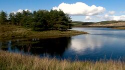 Scottish loch used as a reservoir Stock Footage