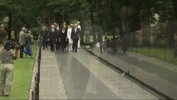 Cindy McCain places wreath at Vietnam memorial News Clip