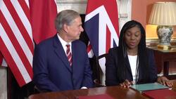 Kemi Badenoch speaks after signing trade pact with Texas News Clip