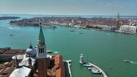 Venice Skyline: Drone Unveils San Giorgio Maggiore's Architecture