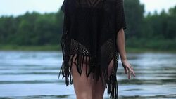 women's feet in water Stock Footage