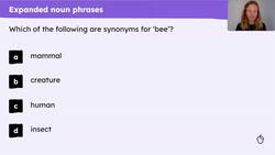 Generating vocabulary for an explanation text about how bees make honey Instructional Video