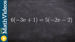 Learn to solve a multi step equation with distributive property & a variable on both side Instructional Video