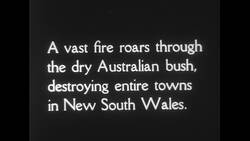 Australia, c.1951: A vast fire roars through the dry Australian bush, destroying entire towns in New South Wales Stock Footage