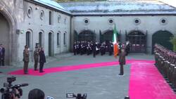 Chinese premier welcomed by Lieutenants Guard of Honour in Dublin News Clip