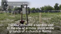 Taoiseach views devastation inflicted by Russian forces on visit to Kyiv News Clip