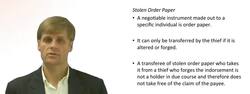 Stolen Negotiable Instrument and Holder Status Instructional Video
