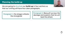 Planning the build-up of ‘Beowulf and the dragon’ Instructional Video
